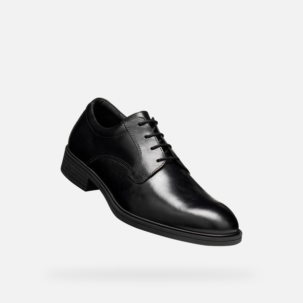 Richelieus en cuir THORIAN HOMME Noir - image number 4 | GEOX