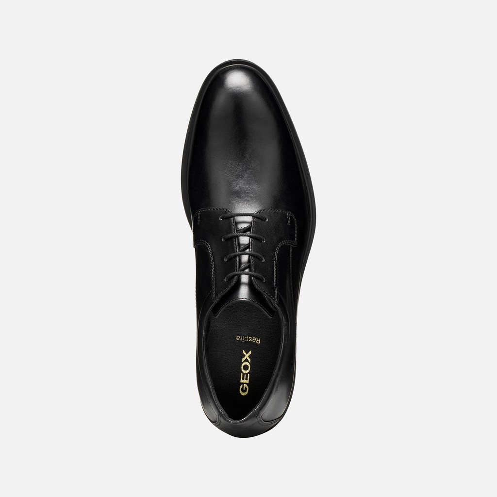 Richelieus en cuir THORIAN HOMME Noir - image number 5 | GEOX