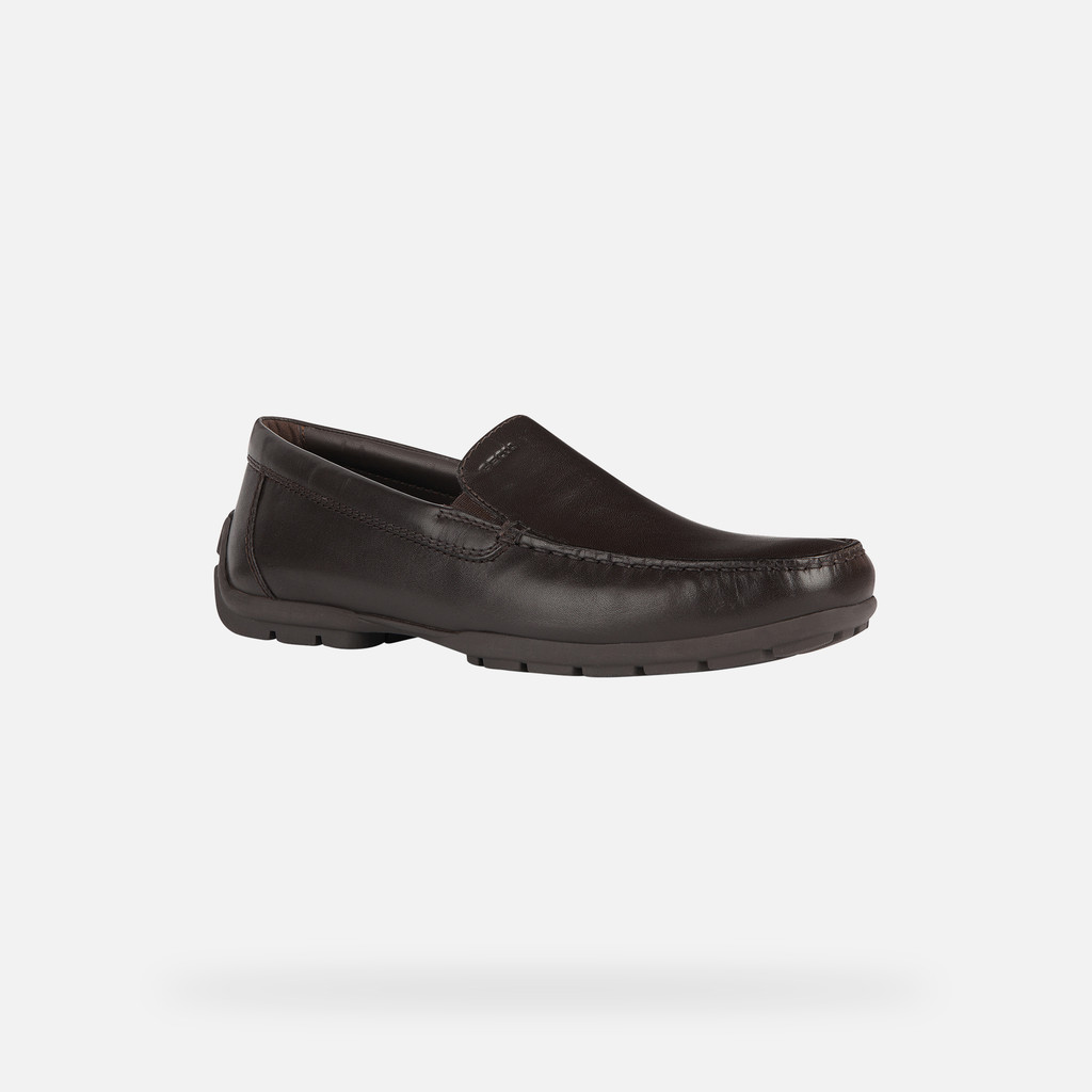 leather loafers MONER W 2FIT MAN Coffee - image number 2 | GEOX