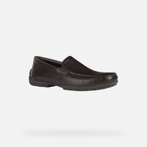 leather loafers MONER W 2FIT MAN Coffee - image number 2 | GEOX