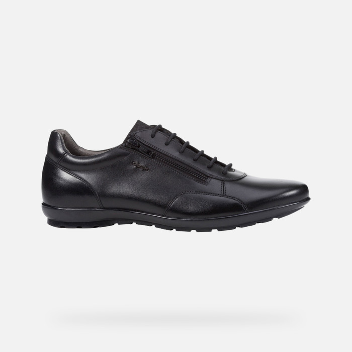 apretón mero inventar Geox® SYMBOL: Men's Black Leather Shoes | Geox ® Online Store
