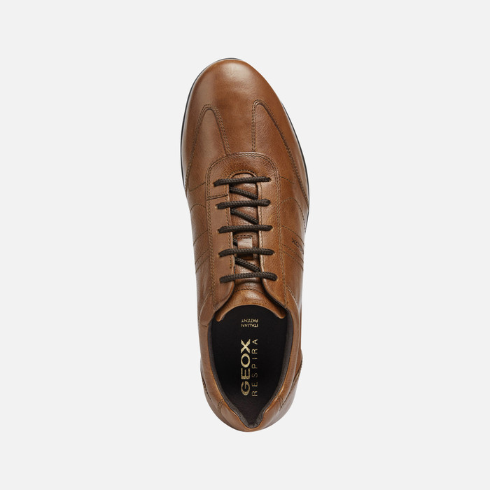 Geox® UOMO Leather Shoes browncotto | Geox®