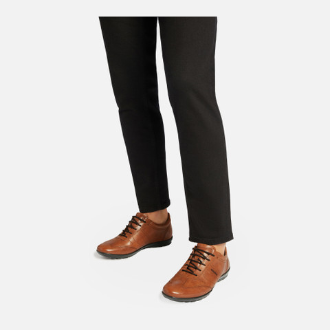 Leather shoes SYMBOL MAN Brown cotto - image number 1 | GEOX