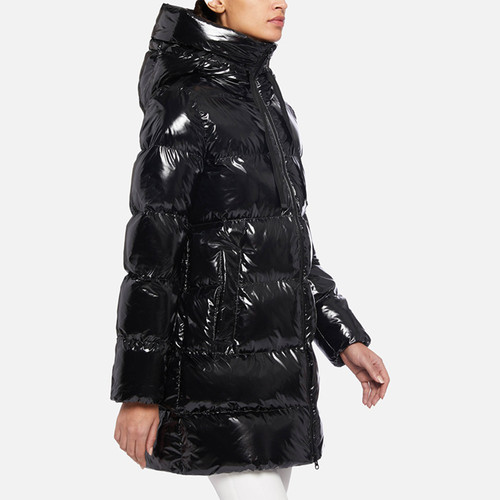 Womens Clothing Coats Parka coats Geox W Felyxa Long Jkt in Black Save 4% 