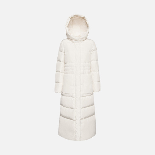 Full-length quilted coat PHEBY WOMAN Cloud white | GEOX
