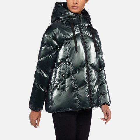 Geox® TEOCLEA: Women's Green Short Down Jacket | FW22 Geox®