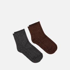 two pack socks woman — anthracite/brown 2