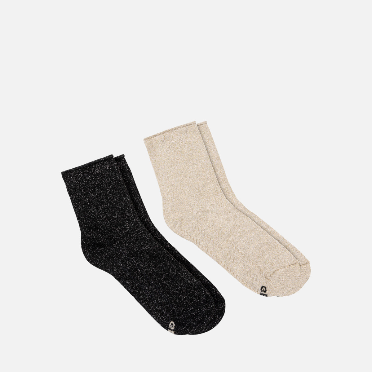 two pack socks woman — black/beige