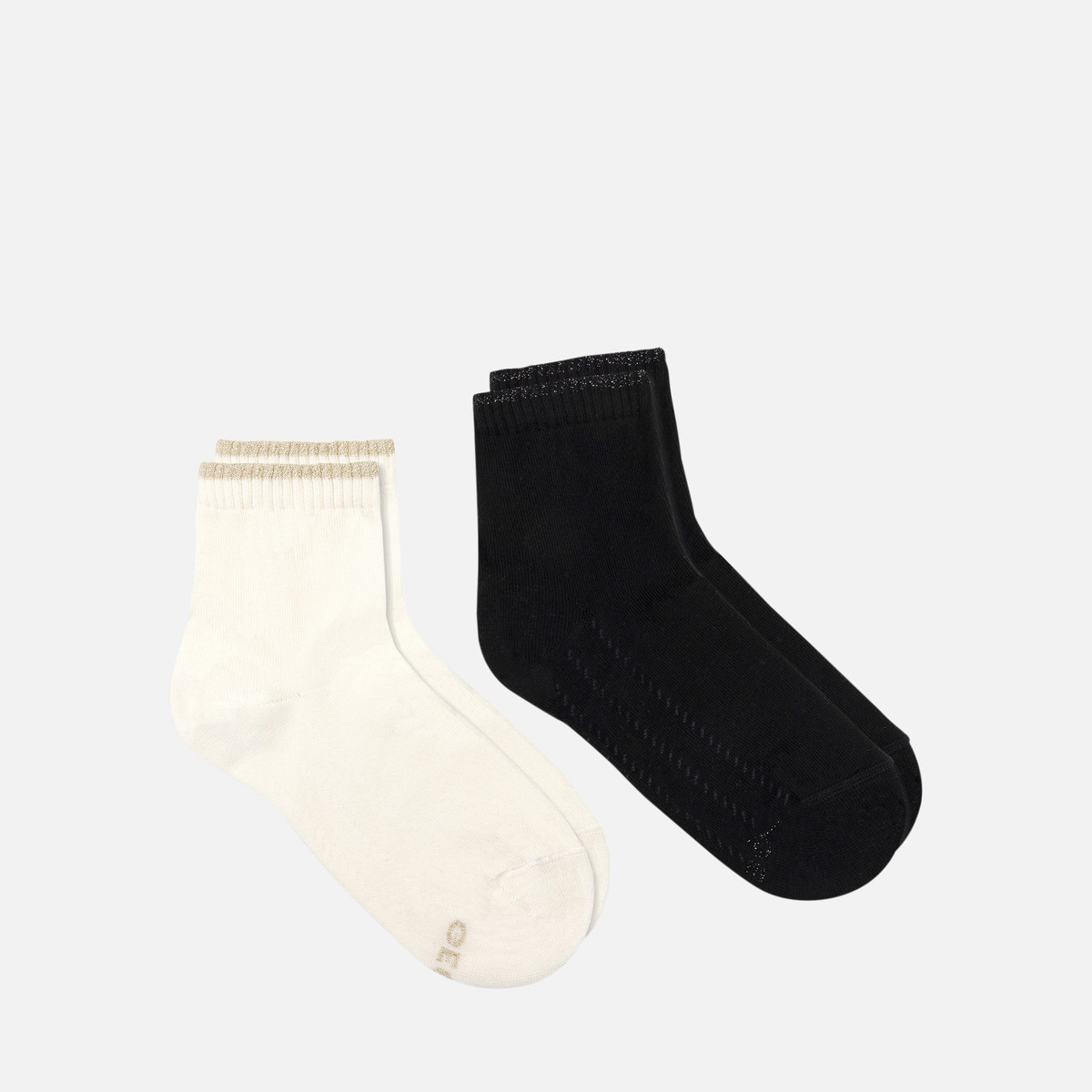 two pack socks woman — black/cream_white
