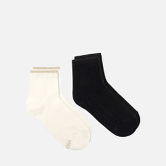 two pack socks woman — black/cream_white 2