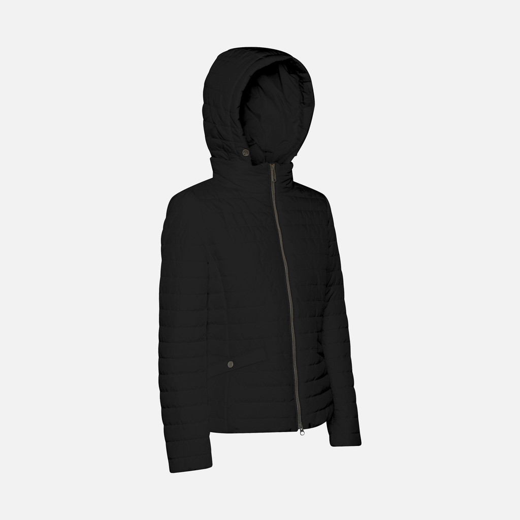 Jacke mit Kapuze ASCYTHIA ABX WOMAN Black - image number 2 | GEOX