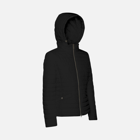 Jacke mit Kapuze ASCYTHIA ABX WOMAN Black - image number 2 | GEOX