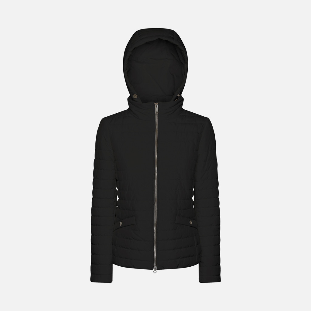 Jacke mit Kapuze ASCYTHIA ABX WOMAN Black - image number 0 | GEOX