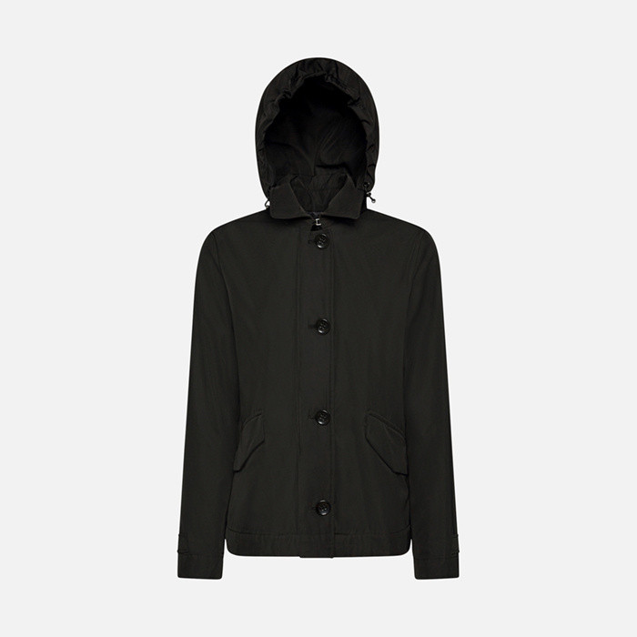 Jacket with hood ANYWECO   WOMAN Black | GEOX
