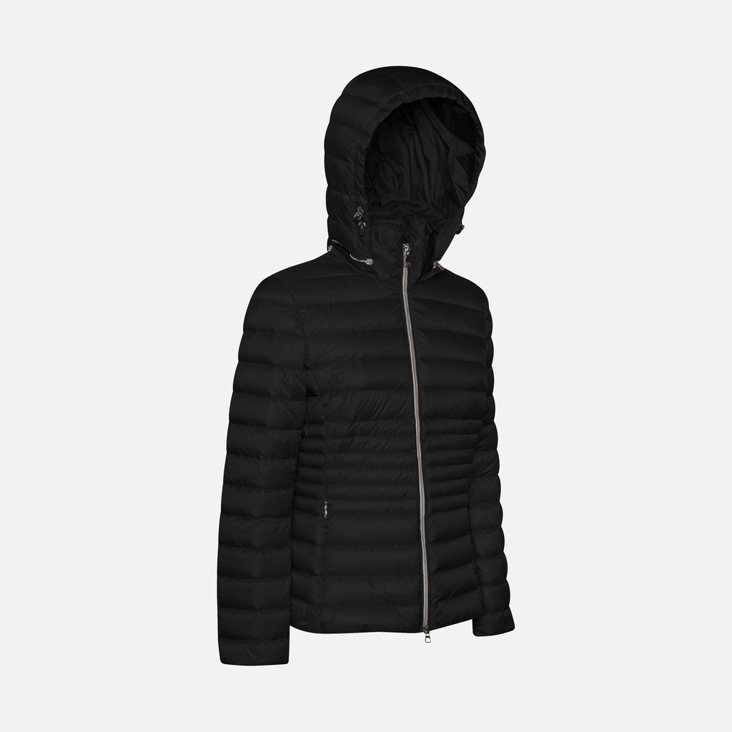 short down jacket JAYSEN WOMAN Black - image number 2 | GEOX
