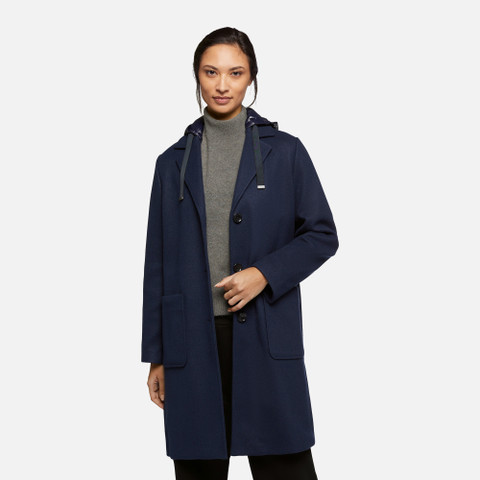 long coat DORALEA WOMAN Night sky - image number 3 | GEOX