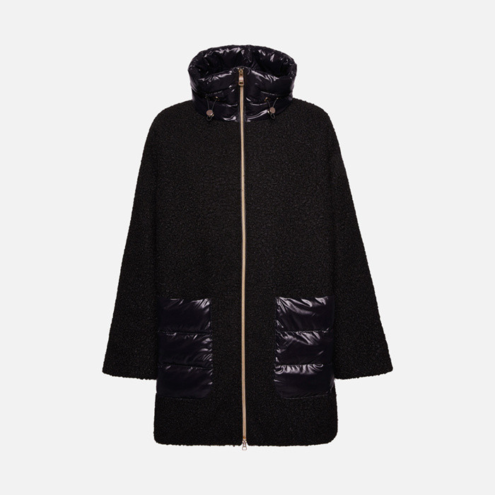 Short coat CALITHE WOMAN Black/Black | GEOX