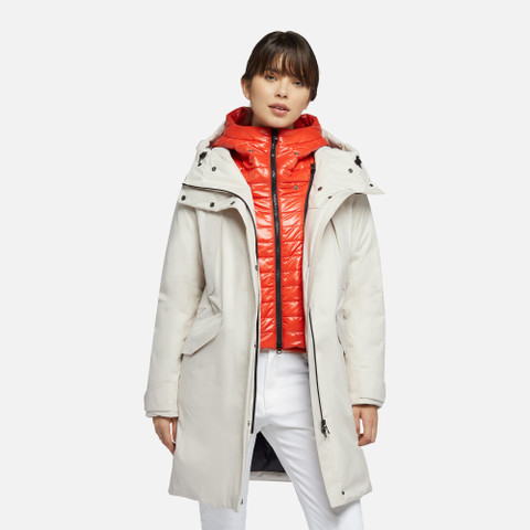 Geox® GENDRY LONG PARKA: Waterproof Jacket moonbeam Woman
