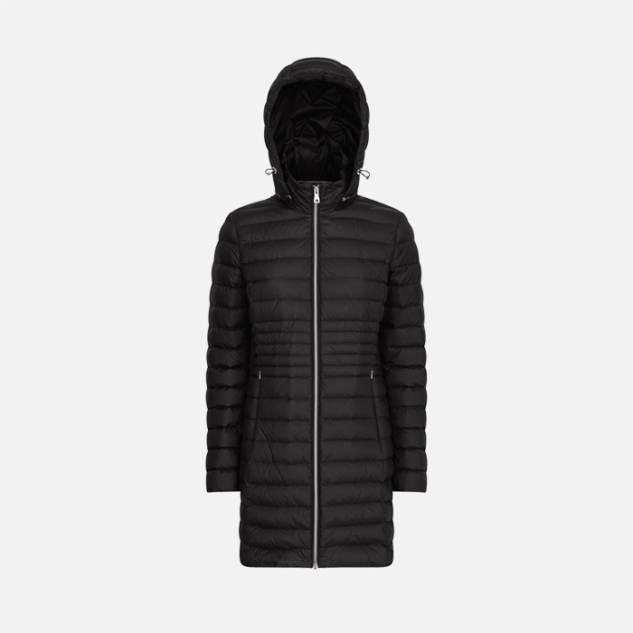 Full-length quilted coat JAYSEN WOMAN Black | GEOX
