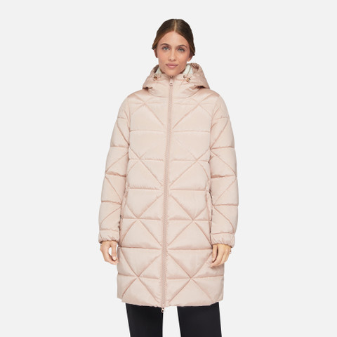synthetic down jacket ALLENIEE WOMAN Misty Rose - image number 1 | GEOX