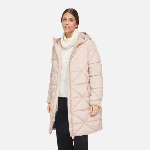 synthetic down jacket ALLENIEE WOMAN Misty Rose - image number 3 | GEOX