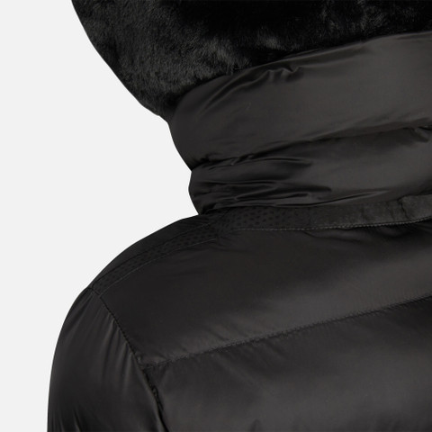 jacket with hood DESYA WOMAN Black/Black - image number 6 | GEOX