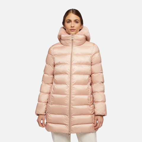 jacket with hood DESYA WOMAN Misty Rose - image number 1 | GEOX