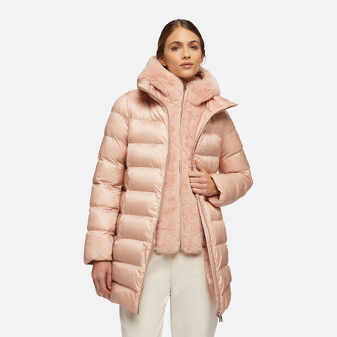 jacket with hood DESYA WOMAN Misty Rose - image number 3 | GEOX
