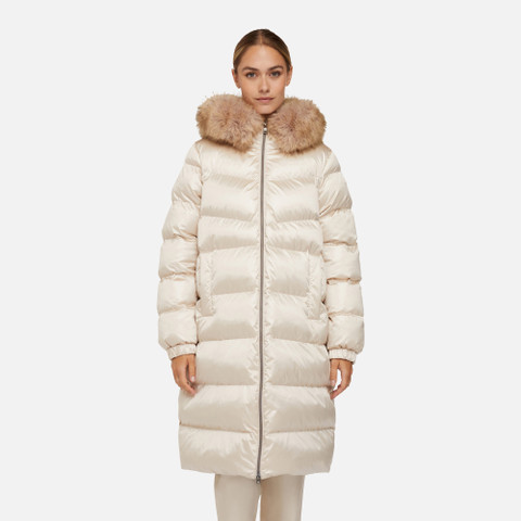 Jacket with hood BACKSIE WOMAN Moonbeam - image number 1 | GEOX