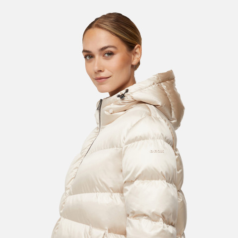 Jacket with hood BACKSIE WOMAN Moonbeam - image number 3 | GEOX