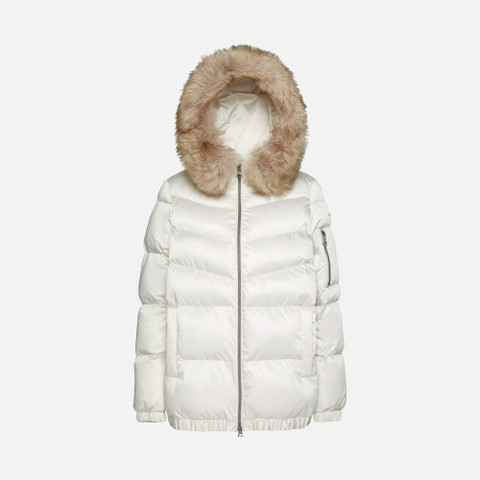 synthetic down jacket BACKSIE WOMAN Moonbeam - image number 0 | GEOX
