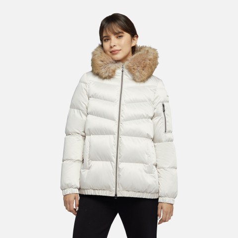 Geox® BECKSIE BOMBER: Synthetic Down Jacket moonbeam Woman | Geox®