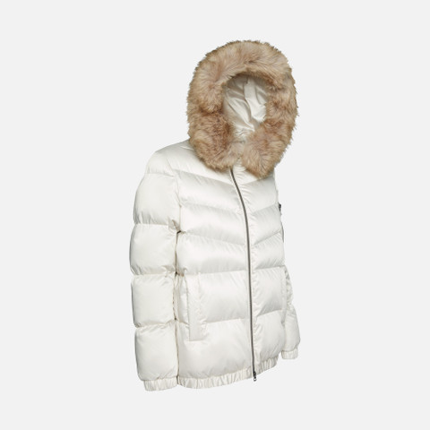 synthetic down jacket BACKSIE WOMAN Moonbeam - image number 2 | GEOX