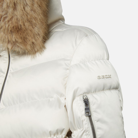 synthetic down jacket BACKSIE WOMAN Moonbeam - image number 7 | GEOX