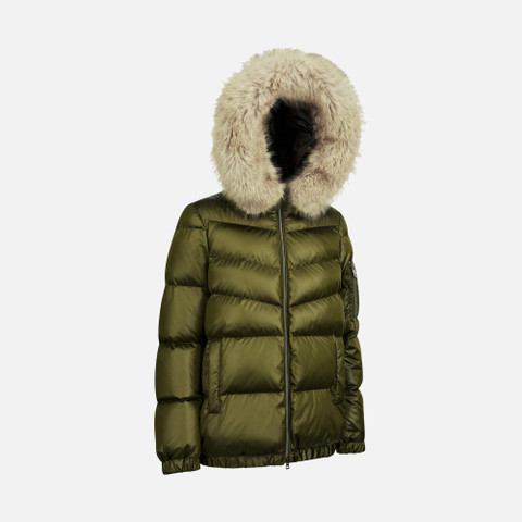 synthetic down jacket BACKSIE WOMAN Dark Olive - image number 2 | GEOX