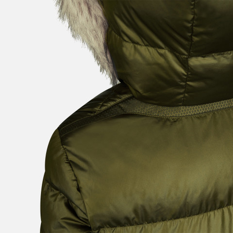 synthetic down jacket BACKSIE WOMAN Dark Olive - image number 6 | GEOX