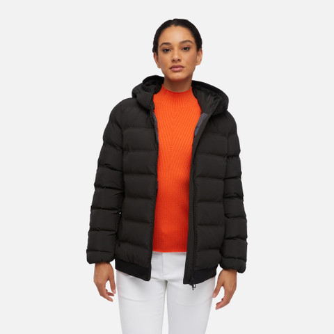synthetic down jacket SPHERICA WOMAN Black - image number 3 | GEOX