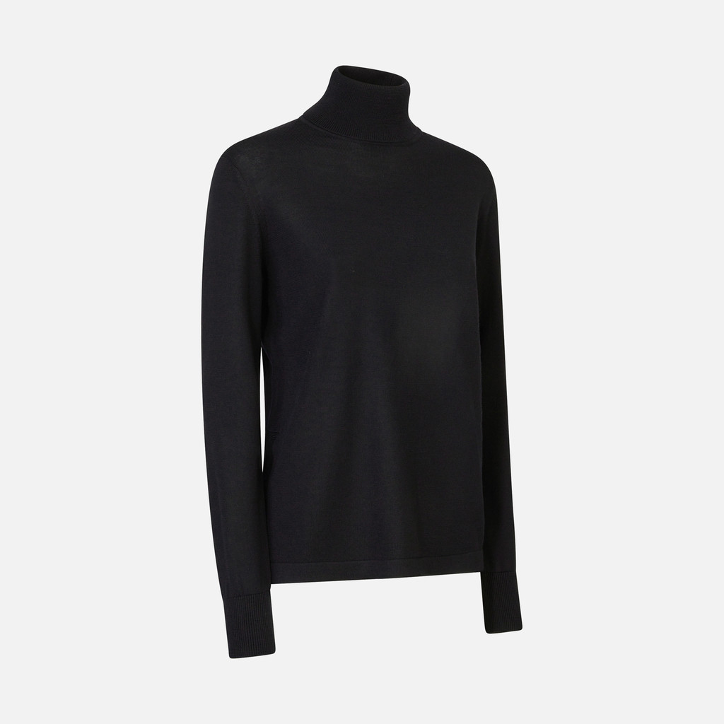 Geox® KNIT T-NECK: Turtleneck black Woman | Geox® SUSTAINABILITY