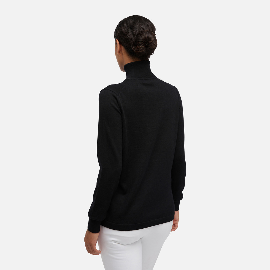 Geox® KNIT T-NECK: Turtleneck black Woman | Geox® SUSTAINABILITY