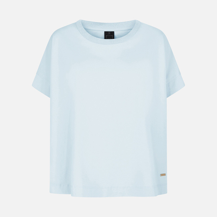 T-shirt T-SHIRT DONNA Celeste Polvere | GEOX