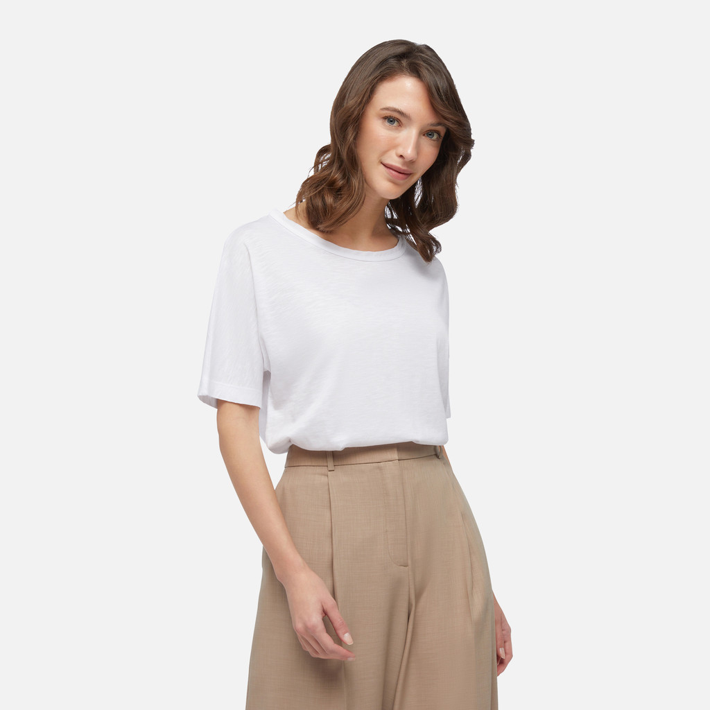 t-shirt T-SHIRT WOMAN White - image number 3 | GEOX