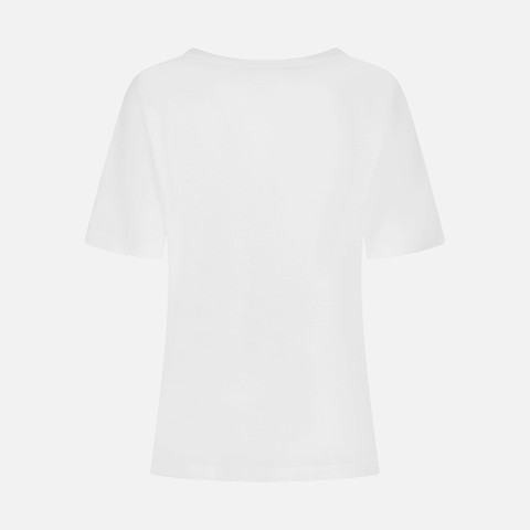 t-shirt T-SHIRT WOMAN White - image number 4 | GEOX