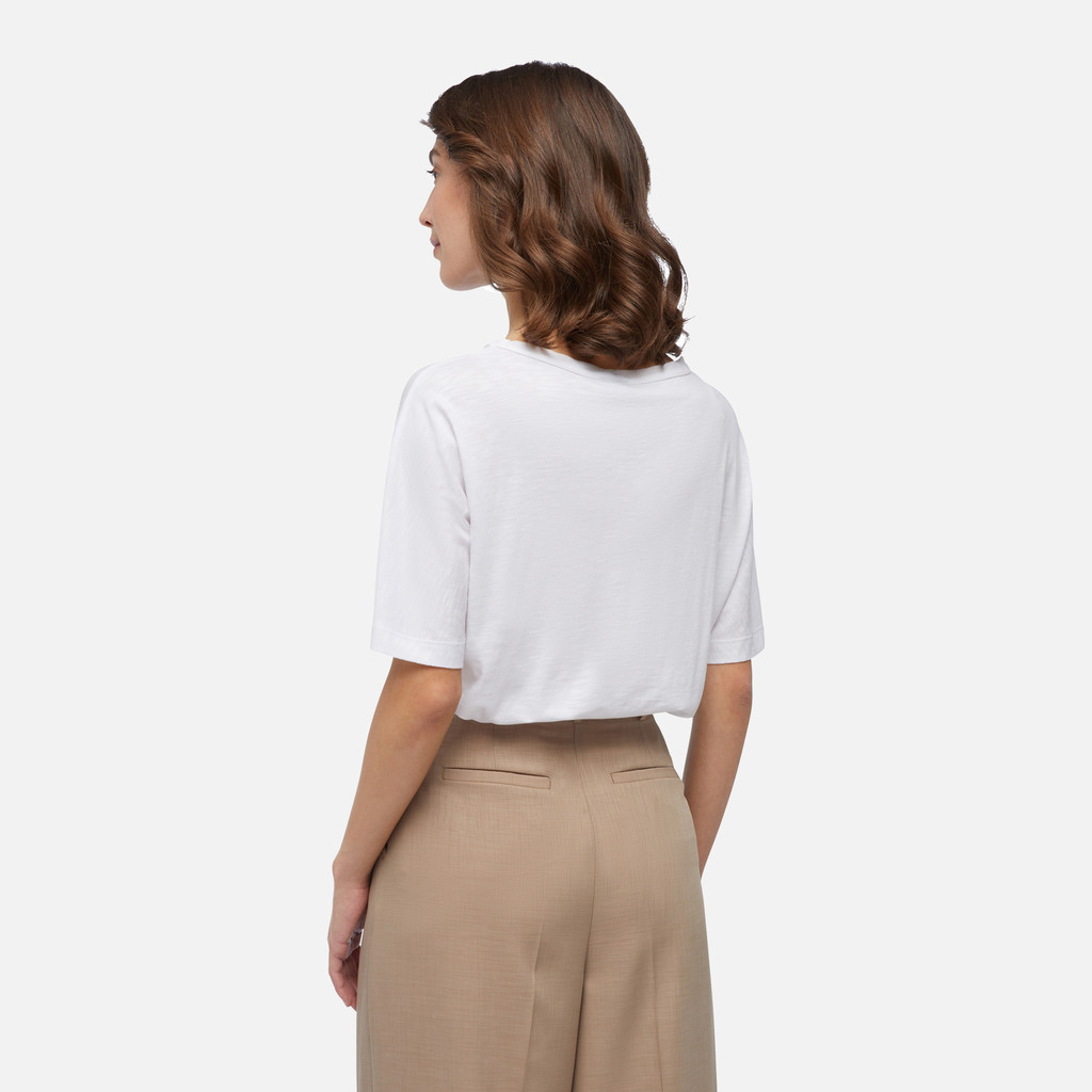 t-shirt T-SHIRT WOMAN White - image number 5 | GEOX