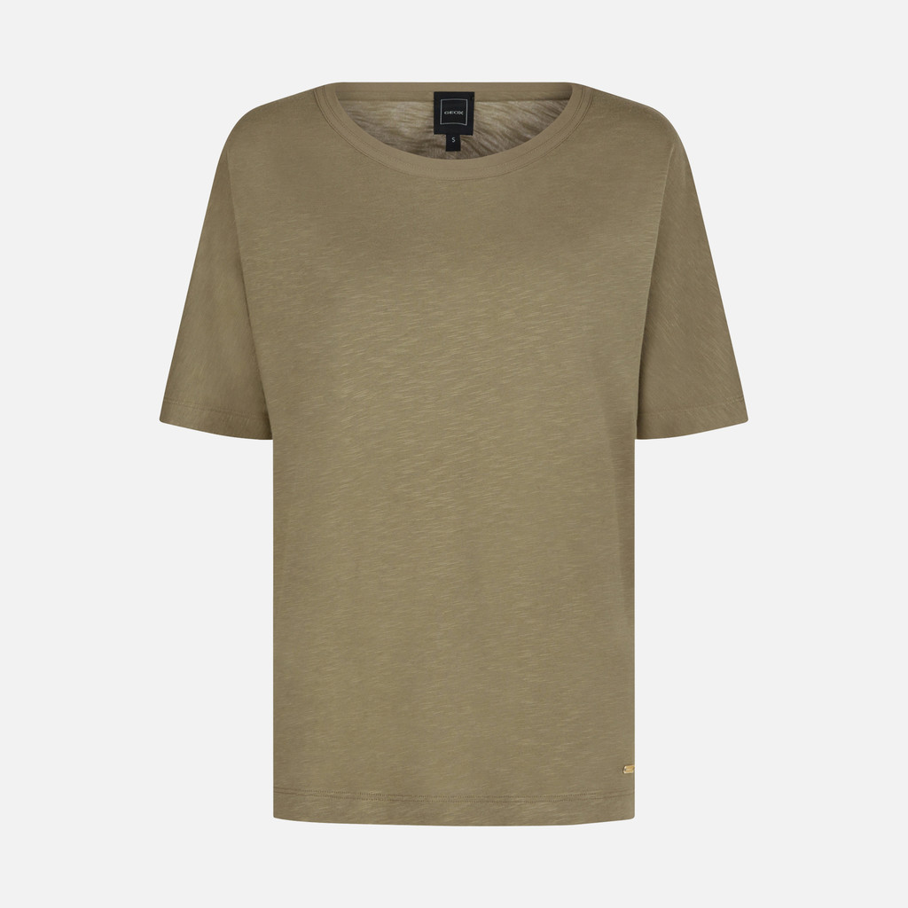 t-shirt T-SHIRT WOMAN Burnt olive - image number 0 | GEOX