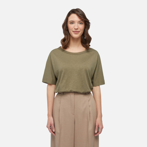 t-shirt T-SHIRT WOMAN Burnt olive - image number 1 | GEOX