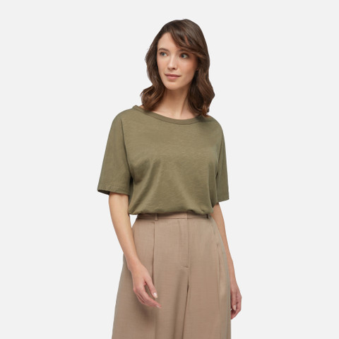 t-shirt T-SHIRT WOMAN Burnt olive - image number 3 | GEOX