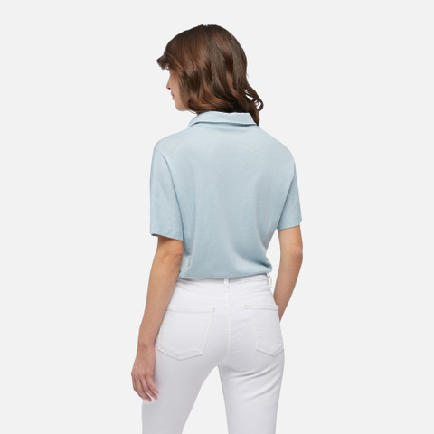 polo shirt POLO WOMAN Winter Sky - image number 5 | GEOX