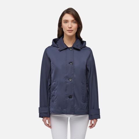 waterproof jacket ANYWECO WOMAN Navy blazer - image number 1 | GEOX