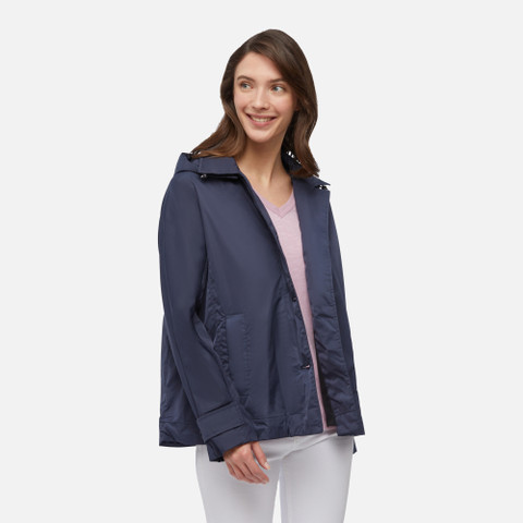 waterproof jacket ANYWECO WOMAN Navy blazer - image number 3 | GEOX