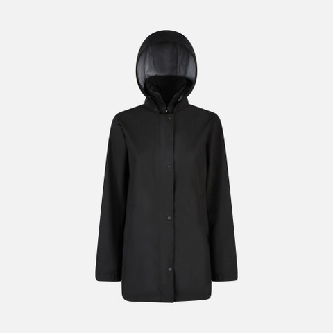 short trench coat SPHERICA WOMAN Black - image number 0 | GEOX